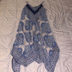 Luxology Blue, grey and navy spaghetti floral strap dress